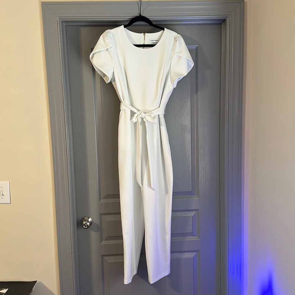 Calvin Klein White jumpsuit with pockets